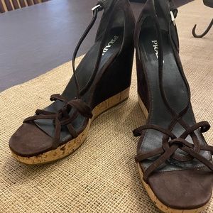 Prada Brown Wedge Sandal 41